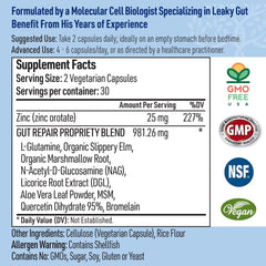 Liver Medic Leaky Gut Repair label close-up highlights science-backed formulation.