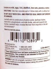 Liverite Liver Aid capsules inside bottle, easy daily intake
