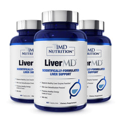 1MD LiverMD bottle front highlighting liver support for daily vitality