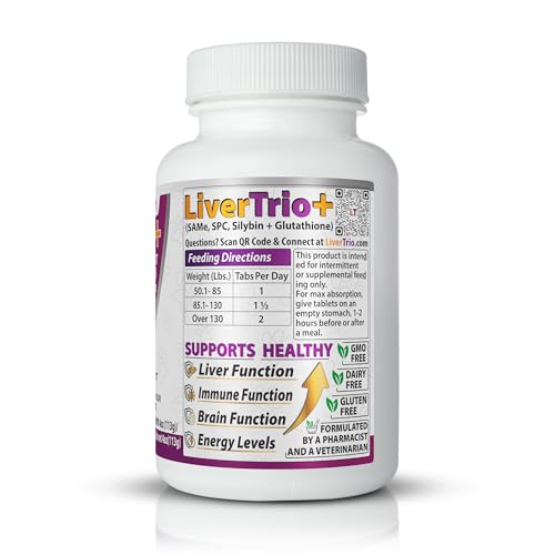 LiverTrio+ tablets in a dish ready to mix with meals.