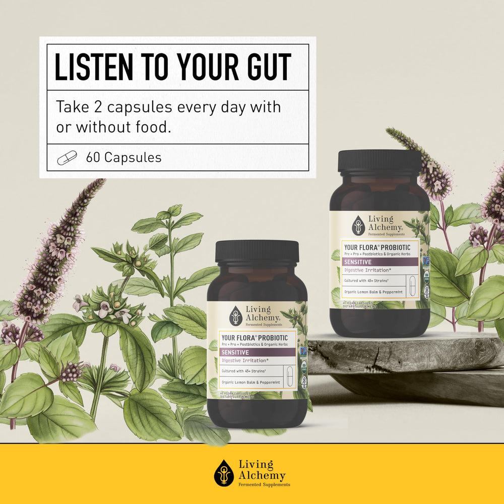 Living Alchemy Vegan Non-GMO ingredients image highlights clean label and plant-based wellness