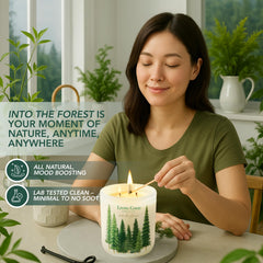 Living Good Candle Co Into the Forest 15oz glass jar for clean long burn