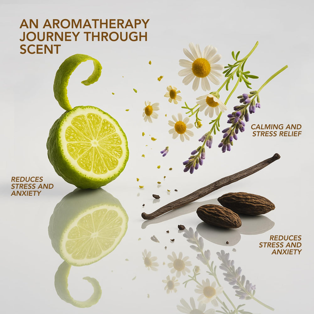 Living Good Candle Co. Tranquility chamomile steam, gentle relaxation ambiance.