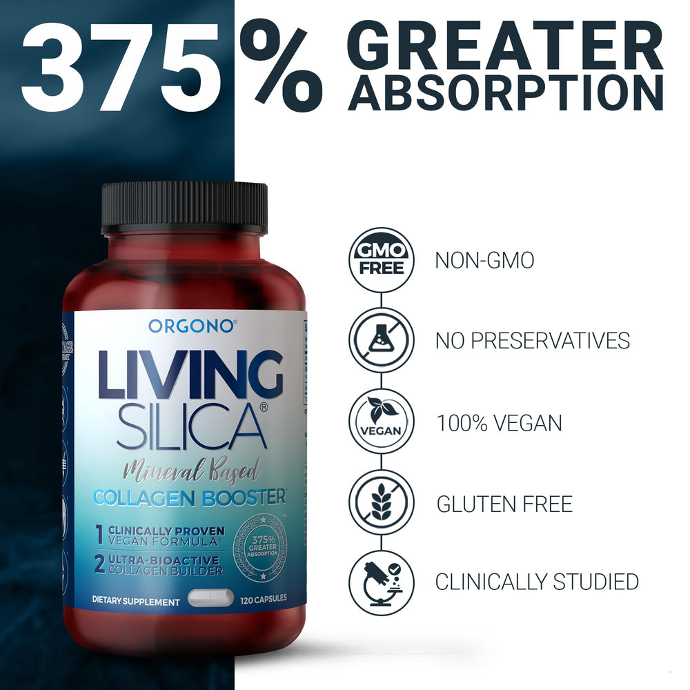 Living Silica ORGONO capsules in hands illustrate easy daily use.
