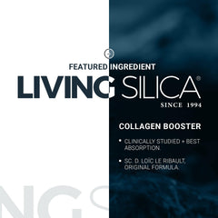 Living Silica ORGONO packaging close-up emphasizes allergen-free formulation.