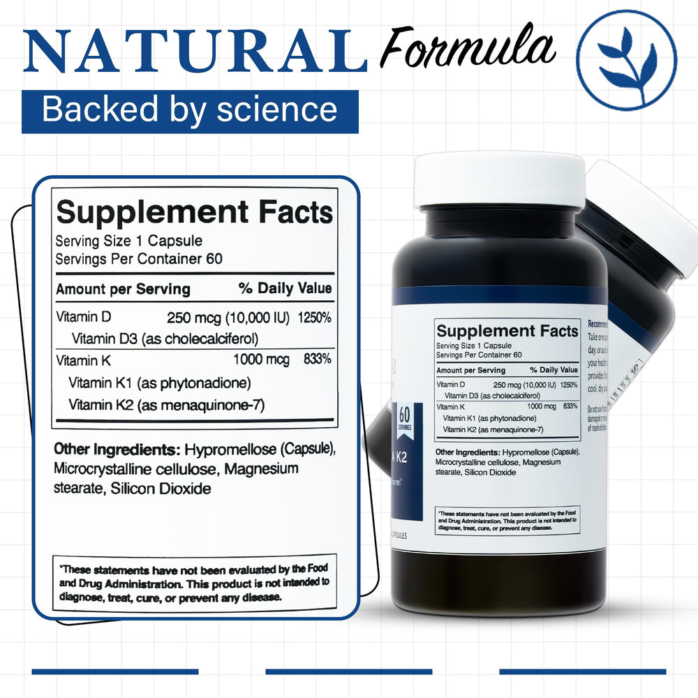 Living Well with Dr. Michelle Vitamin D3 K2 closeup of daily-use bottle for easy supplementation.