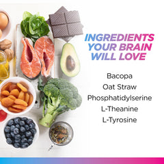 Livingood Daily Brain Support label close-up highlighting vegan and gluten-free attributes.