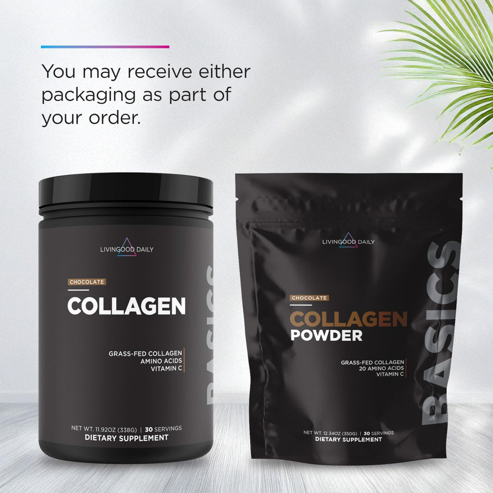 Livingood Daily chocolate collagen powder dissolves quickly in liquid for smooth mixability