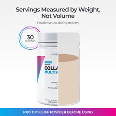 Livingood Daily collagen bottle label close-up emphasizes grass-fed and gluten-free.