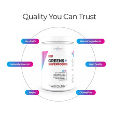 Livingood Daily Greens highlights spirulina and chlorella for nutrient-dense greens.