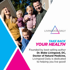 Livingood Daily packaging box demonstrates gluten-free, vegan formula.