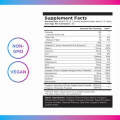 Livingood Daily blend highlighting spirulina and chlorella for greens-rich antioxidant support.