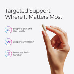 Livingood Daily Vitamin B Complex pour into hand demonstrating easy use.