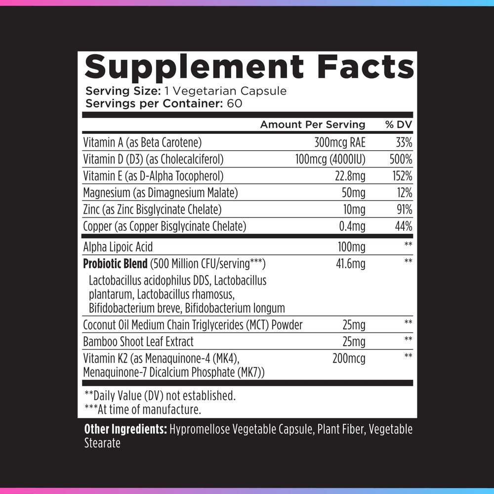 Livingood Daily product label highlights zinc with vitamins D3 and K2 for balanced immune support.