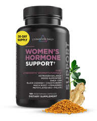 Livingood Daily Women’s Hormone Support bottle front view for daily wellness routine.