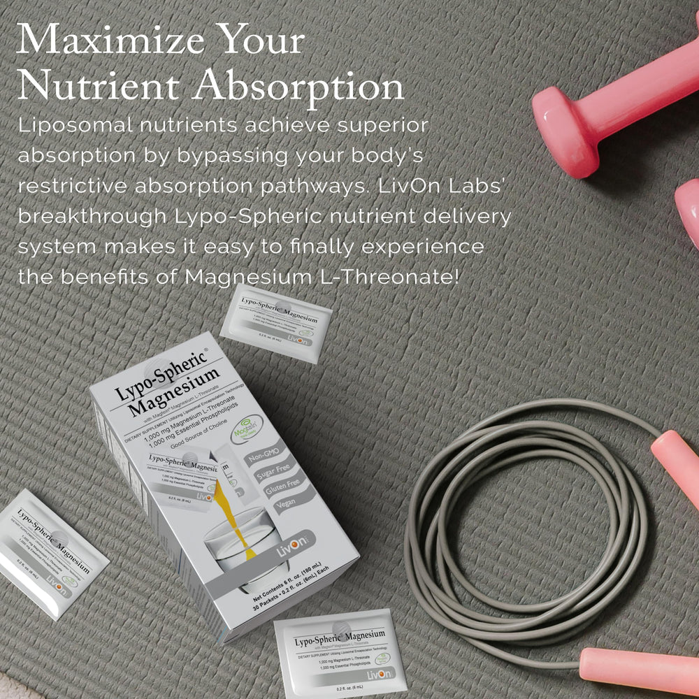 LivOn magnesium L-Threonate packet in water being squeezed for easy daily use