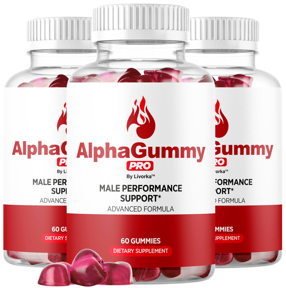 LIVORKA Alpha Gummy Pro for Men bottle highlights premium packaging for daily energy support.