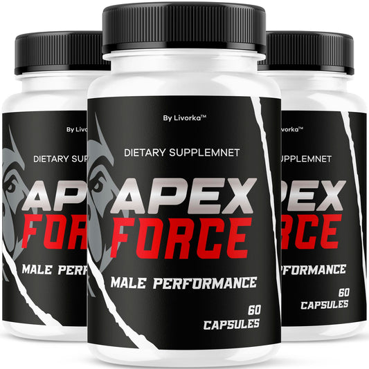 LIVORKA Apex Force bottle front view, premium daily multivitamin for men.