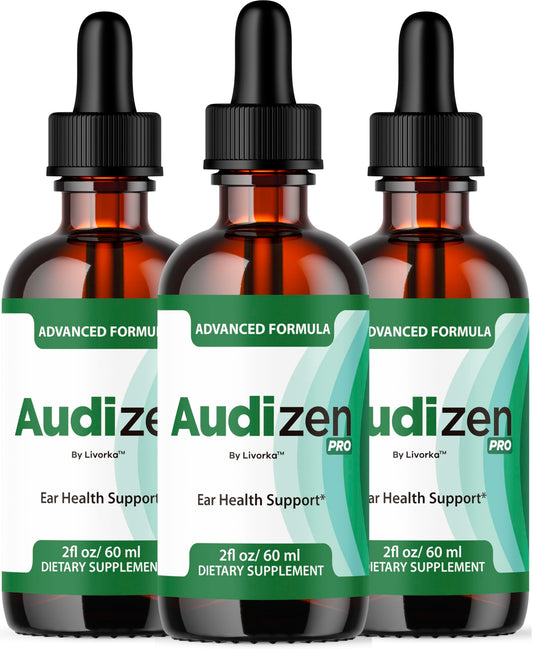 LIVORKA Audizen Pro drops 3-pack bottles ready for daily ear wellness