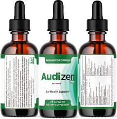Three-month supply of Audizen Pro drops in branded packaging
