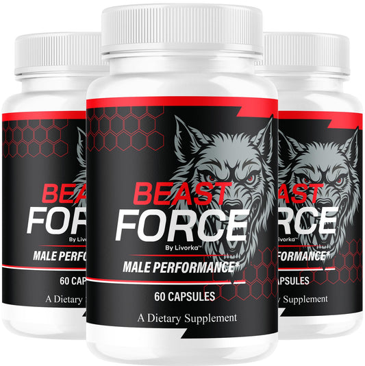 LIVORKA Beast Force capsules front label highlighting all-natural formula.