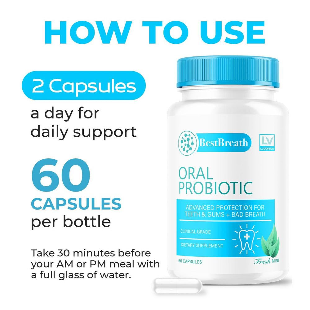 LIVORKA Best Breath bottle label highlights USA-made formula and quality.