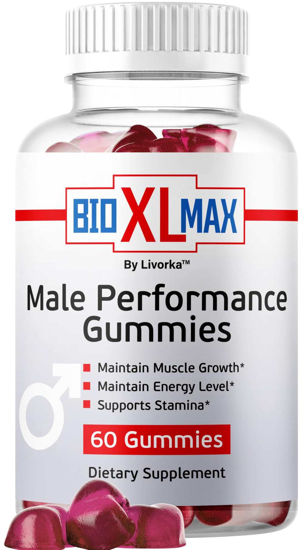 LIVORKA Bio XL Max bottle front showing energy-boosting gummies for daily wellness.