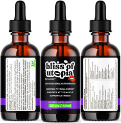 Livorka Bliss of Utopia Drops glass bottle gleaming in morning light.