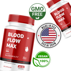 LIVORKA Blood Flow Max bottle with cap open showing capsules