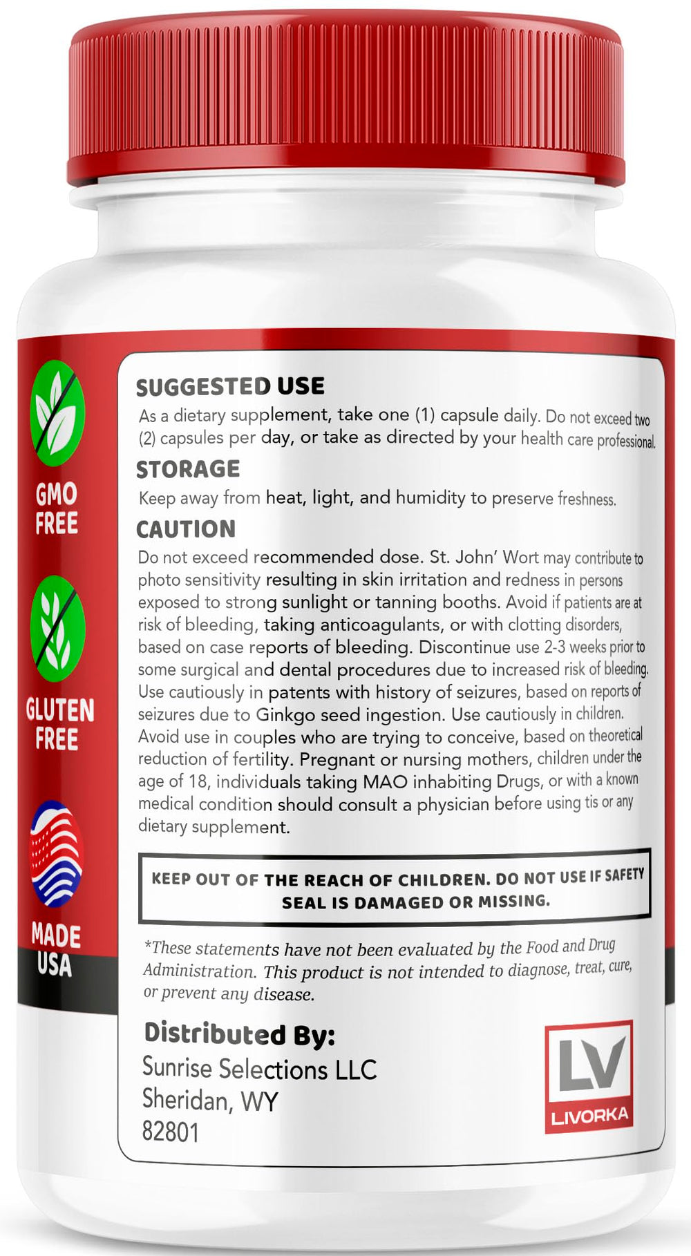 LIVORKA Blood Flow Max label close-up with product branding