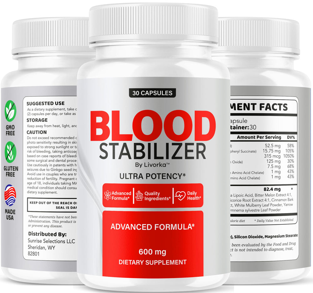 Livorka Blood Stabilizer consumer box highlighting value and trust.