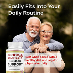 LIVORKA BloodBalance Plus capsules being poured into a daily pill tray