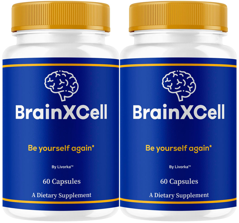 LIVORKA BrainXCell bottle front view with two-pack packaging for daily brain health