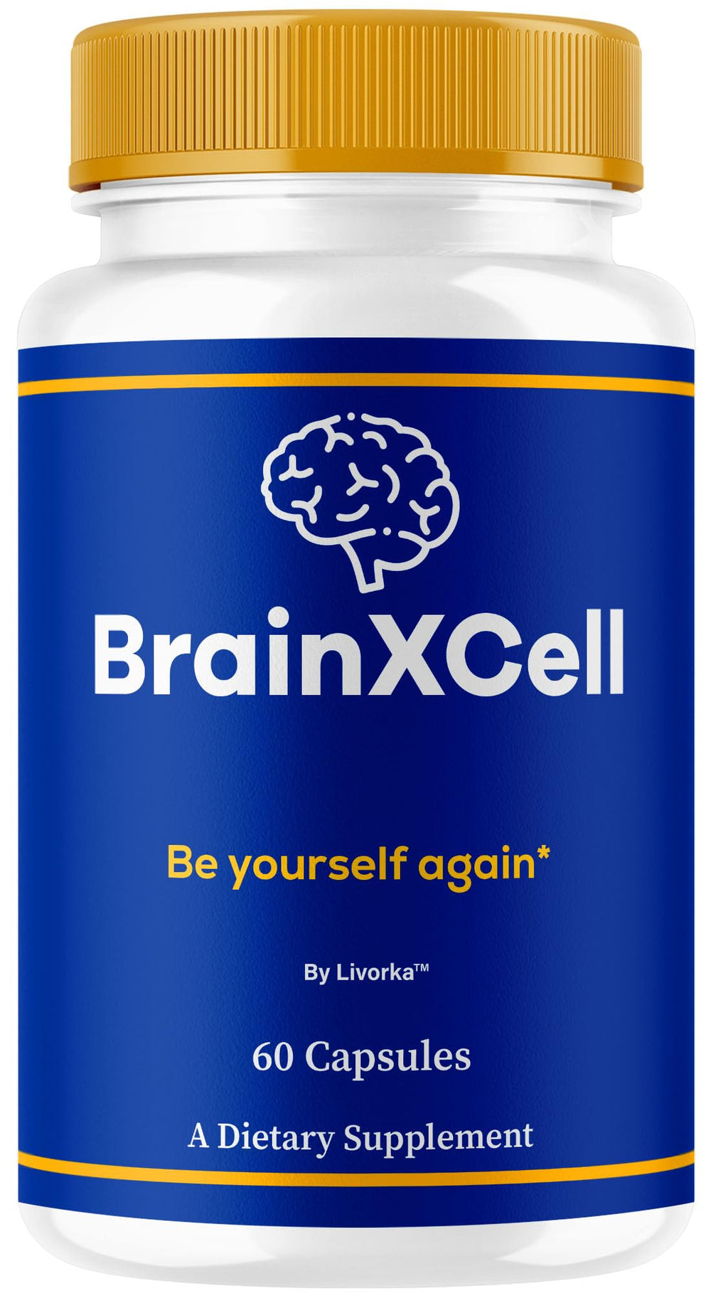 LIVORKA BrainXCell capsules front view for daily brain support