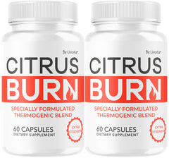 LIVORKA Citrus Burn bottle label shows a two‑month supply for everyday wellness.