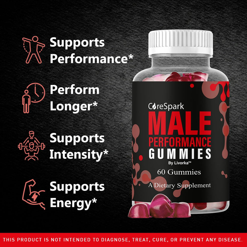 LIVORKA CoreSpark Gummies bottle-back with nutritional details for informed use