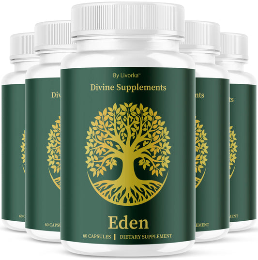LIVORKA Eden Capsules bottle exterior, 300 capsules for daily wellness.