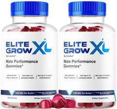 LIVORKA Elite Grow XL gummies bottle shown for daily energy support.