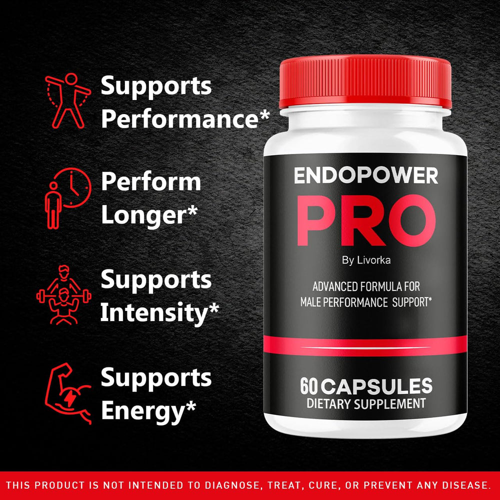 LIVORKA Endopower Pro bottle closeup shows the advanced formula for daily use