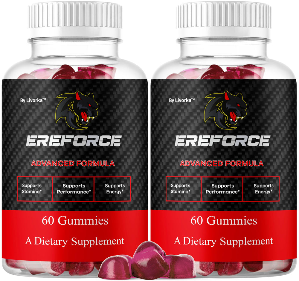LIVORKA Ereforce Gummies front view bottle for daily wellness.