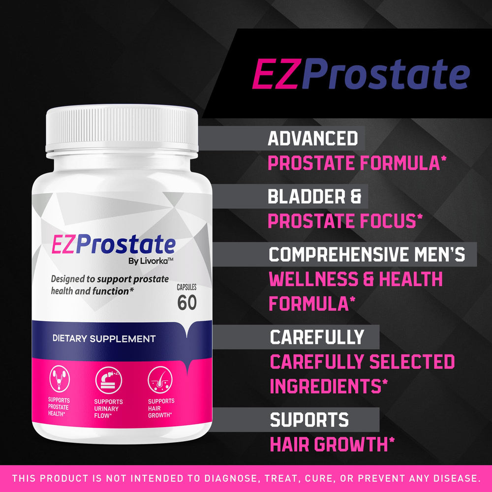 LIVORKA EZ Prostate Capsules closeup, easy-to-swallow daily capsules.