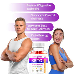 LIVORKA Fast Ripped Keto ACV Gummies three-pack gummies on wood surface for convenient daily use.