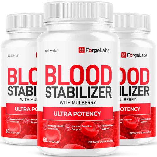 LIVORKA Forge Labs Blood Stabilizer 3-pack box for premium wellness support.