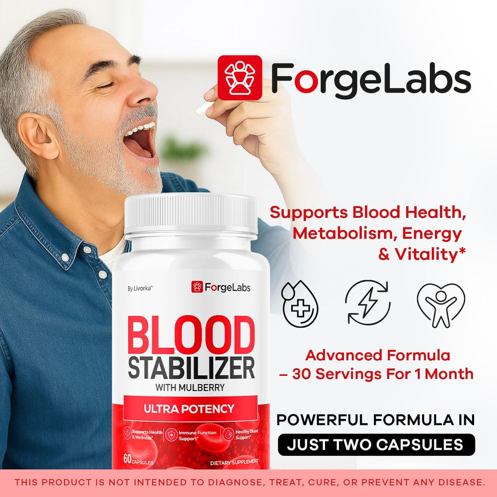 LIVORKA Forge Labs Blood Stabilizer capsules close-up for premium daily use.