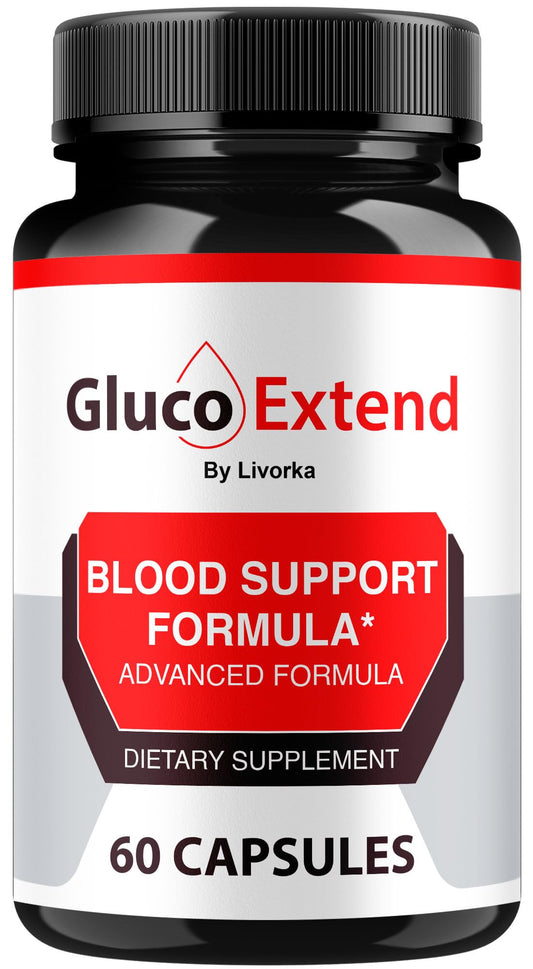 LIVORKA Gluco Extend bottle front view, all-natural capsules for daily wellness.