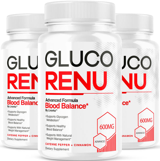 LIVORKA Gluco Renu bottle front label for daily wellness support.