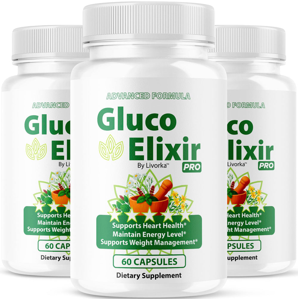 LIVORKA GlucoElixir Pro bottle front view for daily health support.