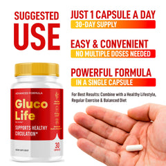 GlucoLife ingredients list highlighting natural blend by LIVORKA