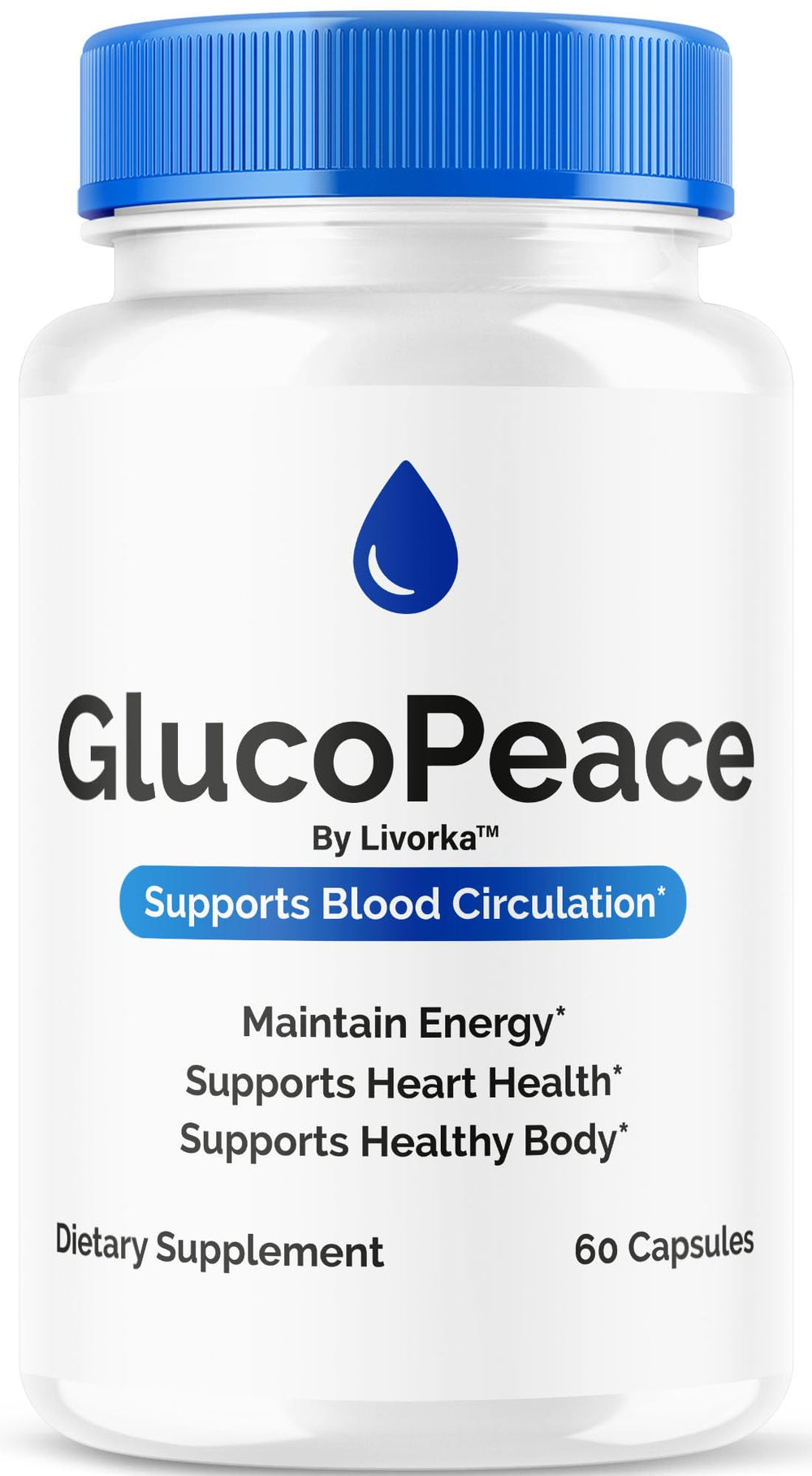 LIVORKA GlucoPeace bottle front highlighting natural circulatory support.