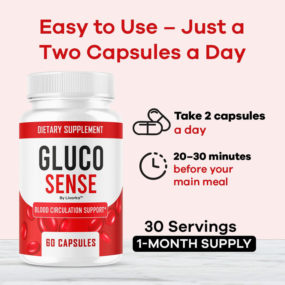 LIVORKA GlucoSense bottle with pills ready for daily routine